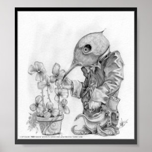 Kiwi Hummingbird Gardener Poster