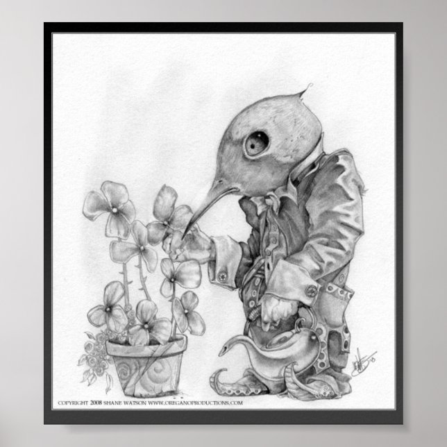 Kiwi Hummingbird Gardener Poster (Vorne)