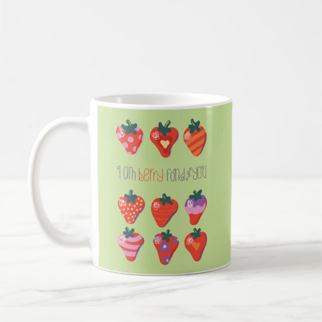 Kiwi ich bin Berry Fond von dir Illustriert Strawb Kaffeetasse (Links)