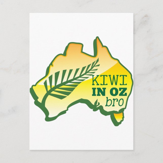 KIWI in OZ (Australien) BRO Postkarte (Vorderseite)