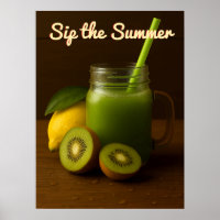 Kiwi & Lemon Juice - Summer Fresh Fruchtposter