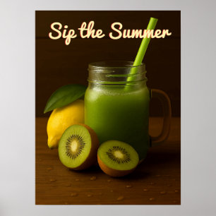 Kiwi & Lemon Juice - Summer Fresh Fruchtposter Poster