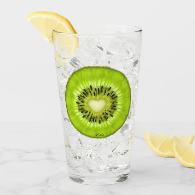 Kiwi Made in Eden Glasbecher Glas (Vorderseite Ice)
