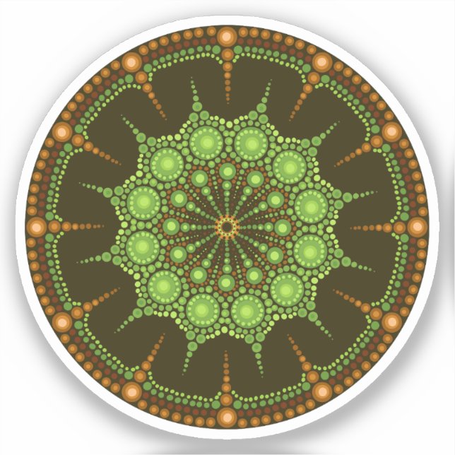 Kiwi Mandala Sticker (Vorderseite)