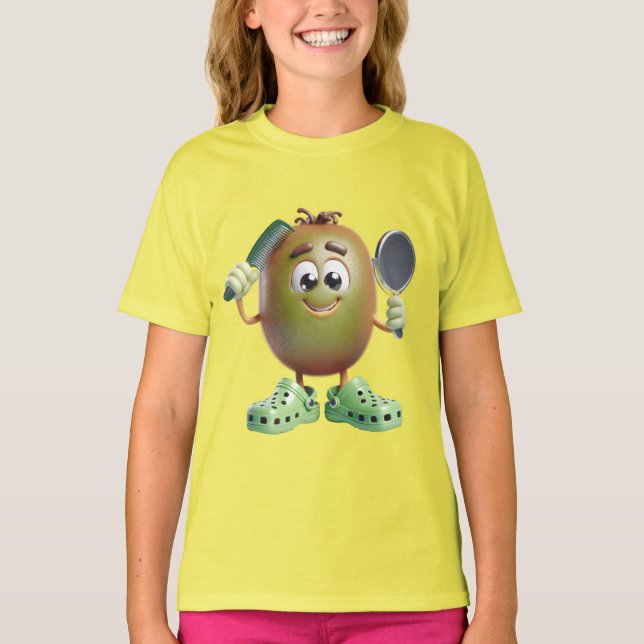 Kiwi mit Comb und Mirror T-Shirt (Vorderseite)