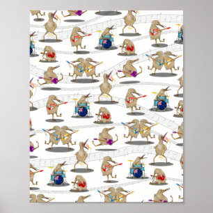 Kiwi Music Pattern Poster