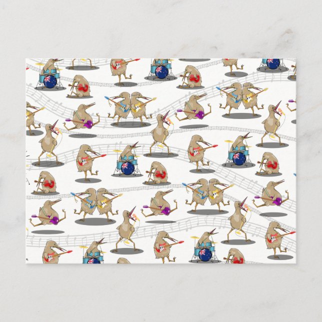 Kiwi Music Pattern Postkarte (Vorderseite)