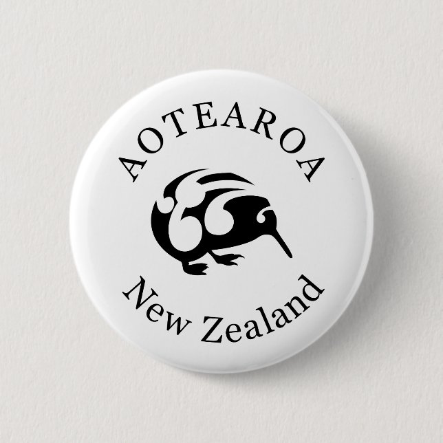 KIWI Neuseeland / Aotearow-Nationalvogel Button (Vorderseite)