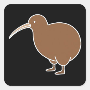 Kiwi Neuseeland Minimales Doodle Quadratischer Aufkleber