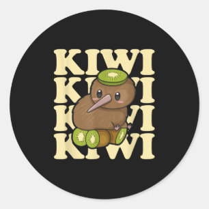 Kiwi Neuseeland Zitat für einen Kiwi-Vogelliebhabe Runder Aufkleber