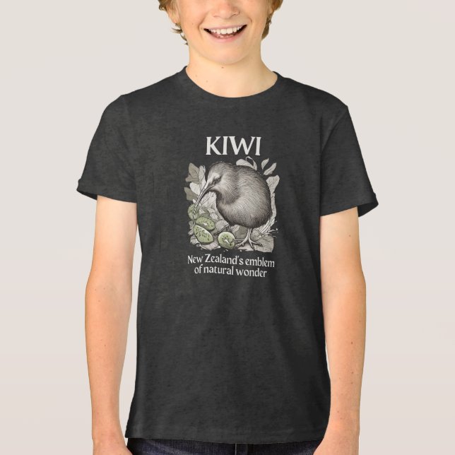 Kiwi: Neuseelands Emblem des Naturwunders Tri-Blend Shirt (Vorderseite)
