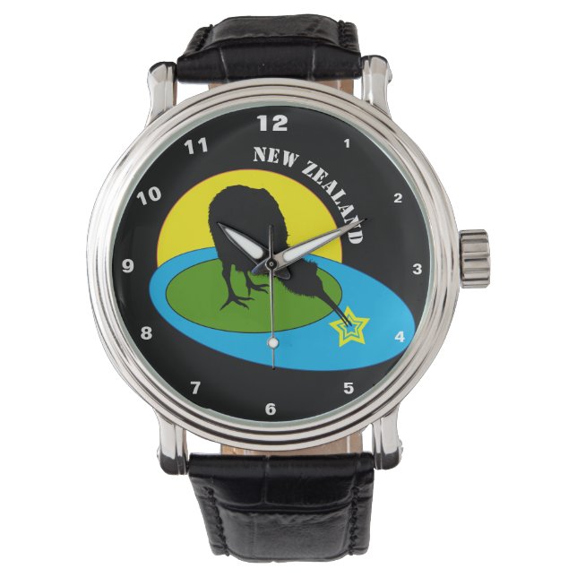 Kiwi - New Zealand Bird & Bro Fashion (Watch) Armbanduhr (Vorderseite)