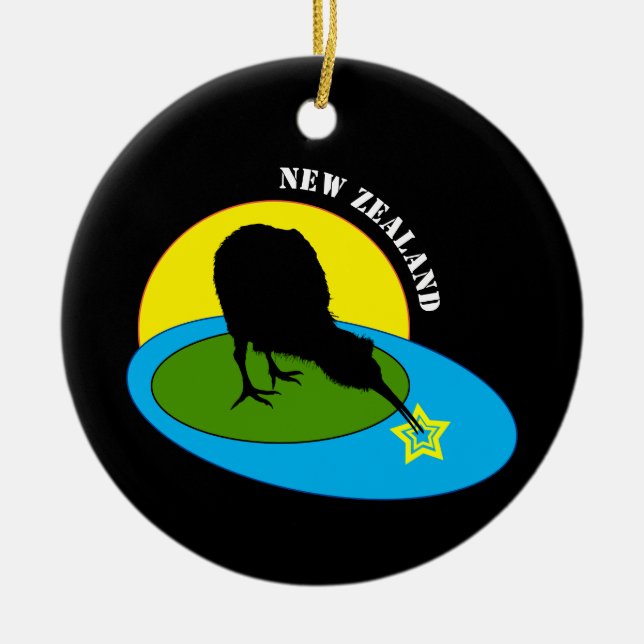 Kiwi - New Zealand Bird & Bro Travel (Weihnachten) Keramik Ornament (Vorne)