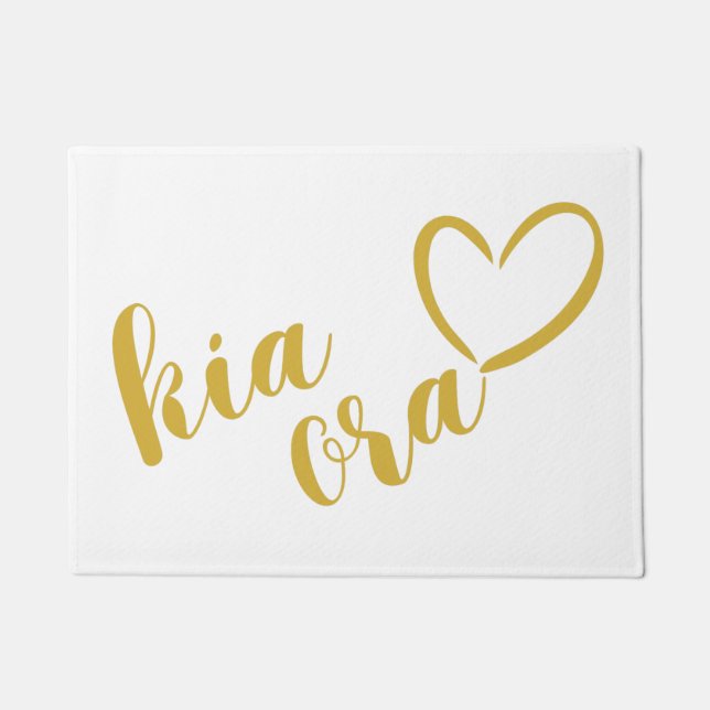 KIWI NEW ZEALAND KIA ORA NZ MAORI BEGRÜSST WORTE FUßMATTE (Vorderseite)