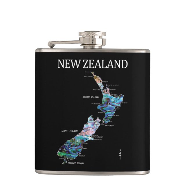 KIWI NEW ZEALAND KIWI MAP PAUA FLACHMANN (Vorderseite)