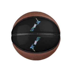 KIWI NEW ZEALAND MAP PAUA MINI BASKETBALL