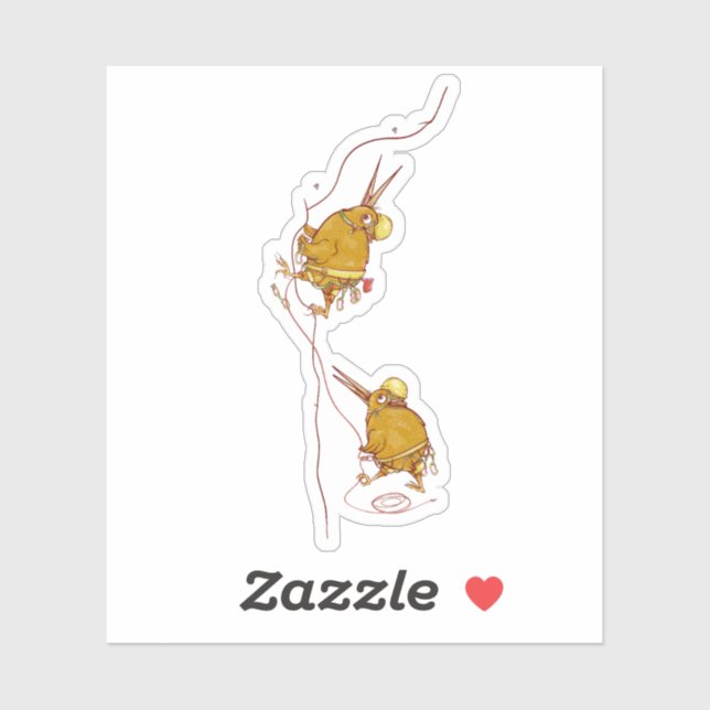 Kiwi NZ BIRDS ROCK CLIMBING Aufkleber (Blatt)