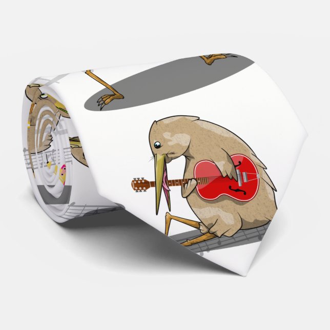 Kiwi NZ MUSIC PATTERN Krawatte (Gerollt)