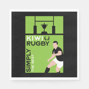 Kiwi NZ Rugby-Spieler Kunst Serviette