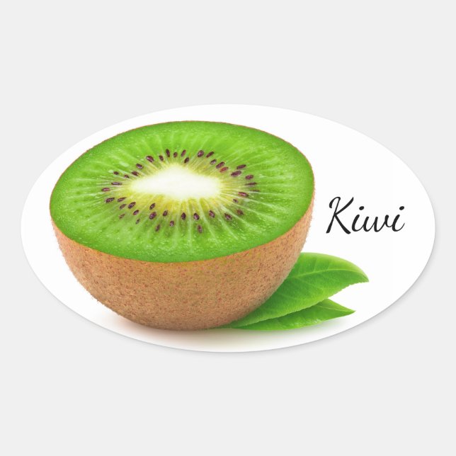 Kiwi-Obst Ovaler Aufkleber (Vorderseite)