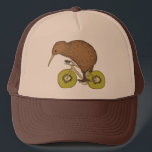 Kiwi Rad mit Kiwi Rädern Truckerkappe<br><div class="desc">Kiwi Reitrad mit Kiwi Rädern Design/ Abbildung durch Mike joos...  web- http://www.mikejoos.com</div>