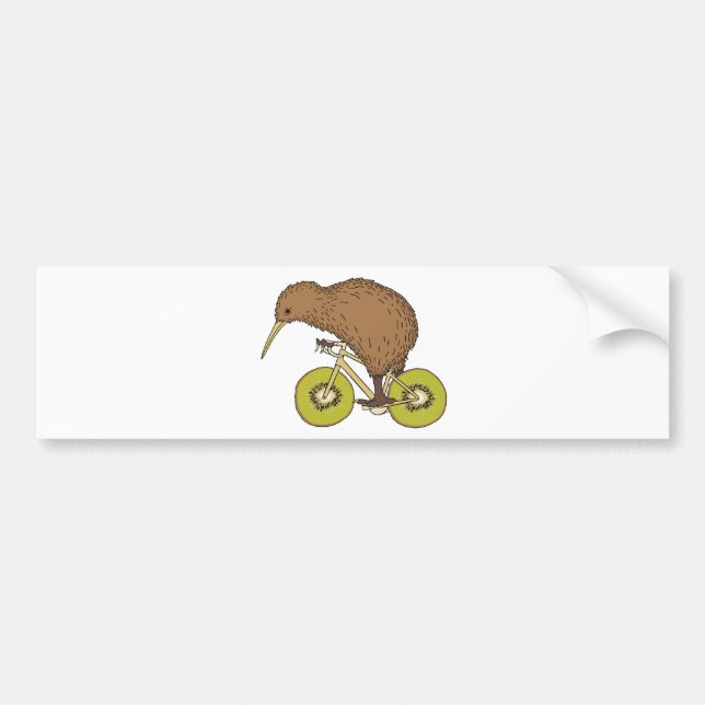 Kiwi-Reitfahrrad mit Kiwi-Rädern Autoaufkleber (Vorne)