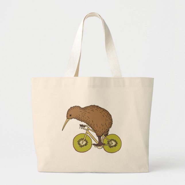 Kiwi-Reitfahrrad mit Kiwi-Rädern Jumbo Stoffbeutel (Vorne)