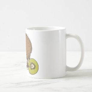 Kiwi-Reitfahrrad mit Kiwi-Rädern Kaffeetasse