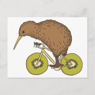 Kiwi-Reitfahrrad mit Kiwi-Rädern Postkarte
