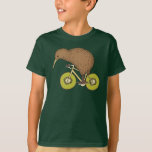 Kiwi-Reitfahrrad mit Kiwi-Rädern T-Shirt<br><div class="desc">Kiwi-Reitfahrrad mit Kiwi-Rädern 

Entwurfsillustration durch Mike joos…
Netz http://www.mikejoos.com</div>