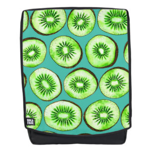 Kiwi-Scheiben auf Türkis Rucksack