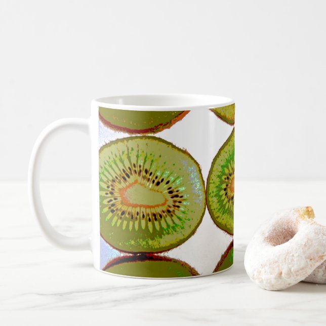 Kiwi-Scheiben Kaffeetasse (Mit Donut)