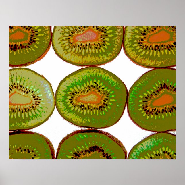 Kiwi-Scheiben Poster (Vorne)