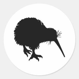 Kiwi Silhouette Runder Aufkleber