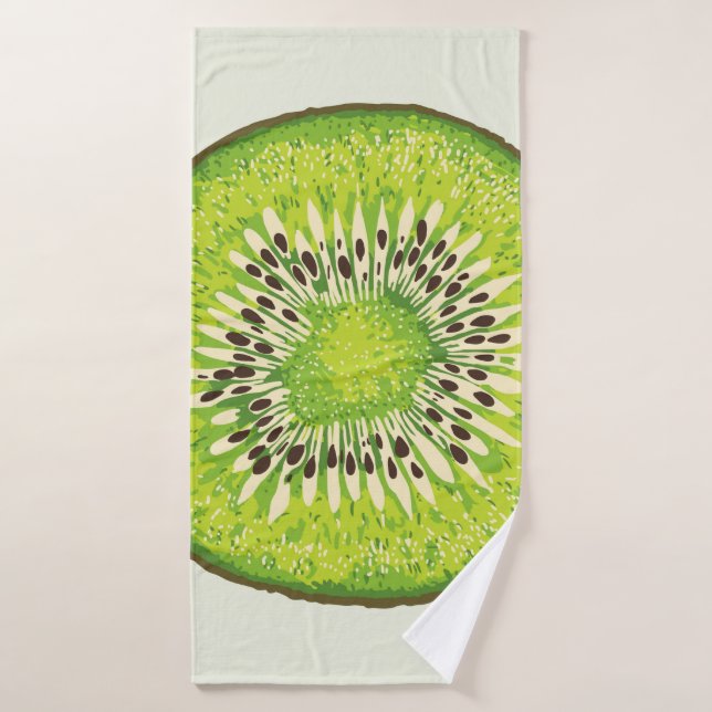 Kiwi Slice-Illustrationsmuster Badehandtuch (Badehandtuch)
