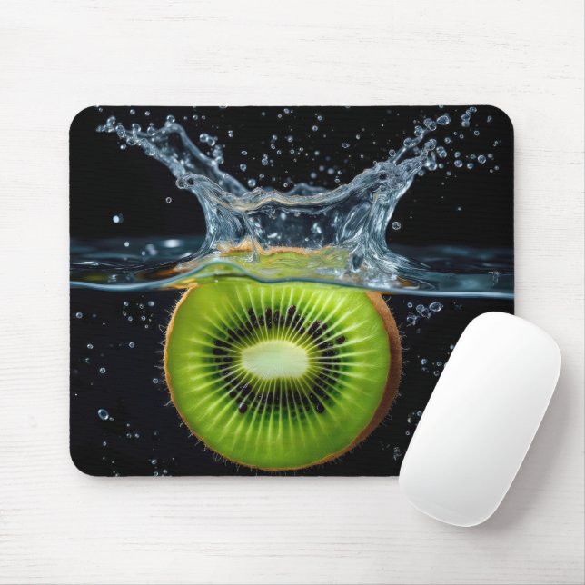 Kiwi Slice Splashing in Wasser Mousepad (Mit Mouse)