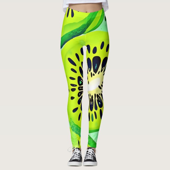 Kiwi Slices: Lebhaft und frisch Leggings (Vorderseite)