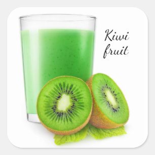 Kiwi Smoothie Quadratischer Aufkleber