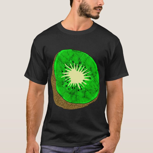 Kiwi Sommer Tropical Exotic Sour Frucht Vegetarier T-Shirt (Vorderseite)