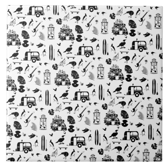 Kiwi Sommermuster TRANS Fliese (Vorderseite)