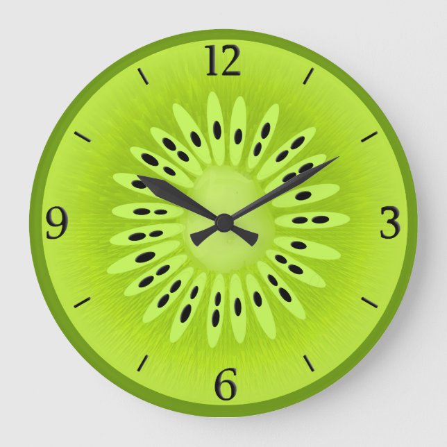 Kiwi-stilisierte Frucht-Scheibe Große Wanduhr (Vorderseite)