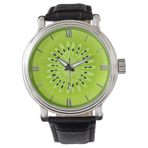 Kiwi Stilisierter Obstschnitt Armbanduhr