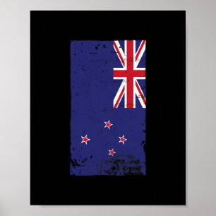 Kiwi-Stolz Reise Urlaub Neuseeland-Flagge Poster
