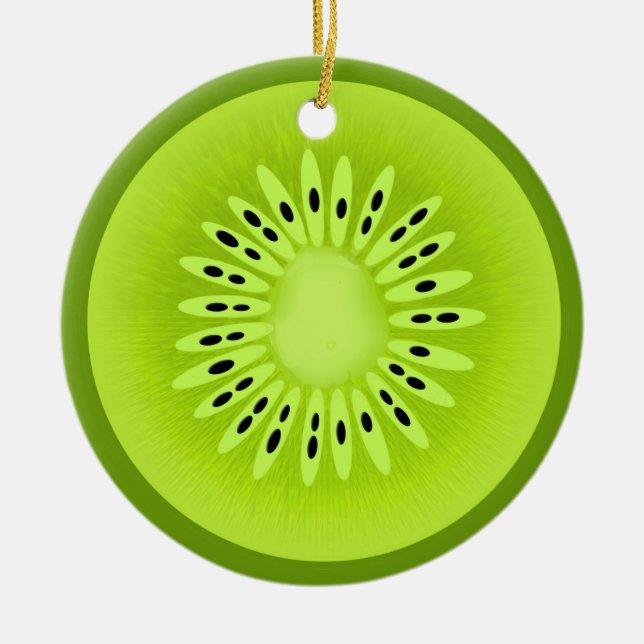 Kiwi Stylized Fruit Slice Keramik Ornament (Vorne)