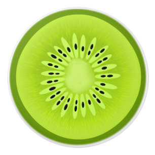 Kiwi Stylized Fruit Slice Keramikknauf