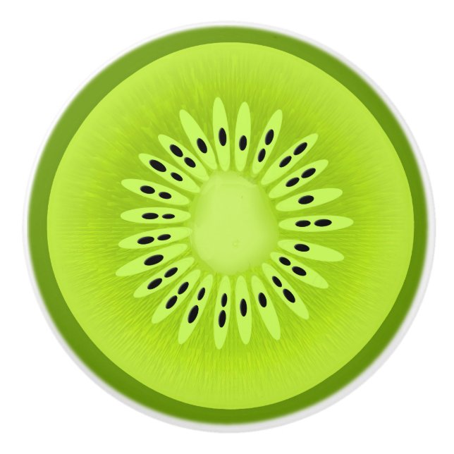 Kiwi Stylized Fruit Slice Keramikknauf (Vorderseite)