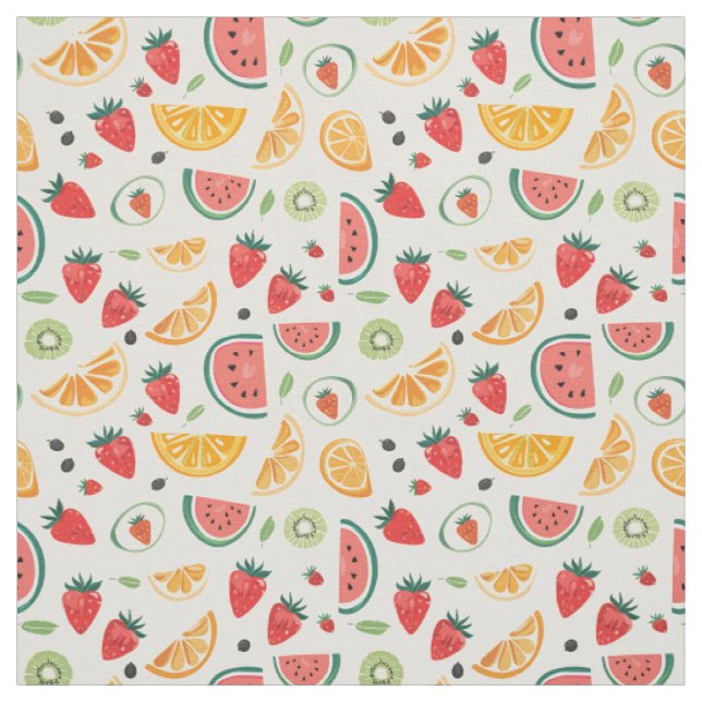 Kiwi- und botanisches Muster  Stoff (Muster)