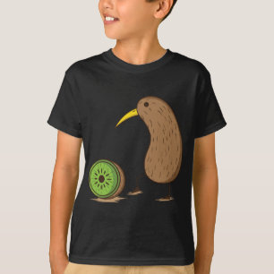 Kiwi-Vogel mit geschnittenen Kiwi-Früchten T-Shirt