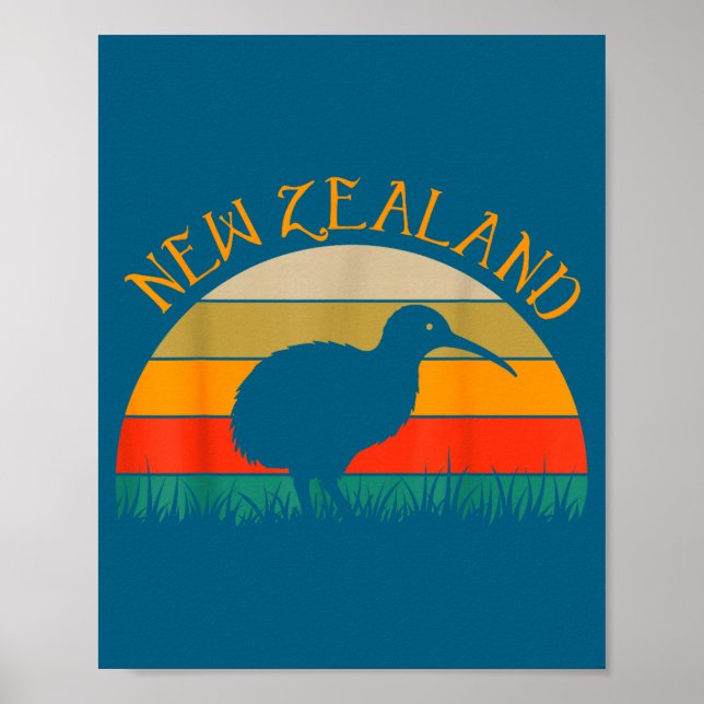 Kiwi Vogel nz Reise Neuseeländer Neuseeland  Poster (Vorne)