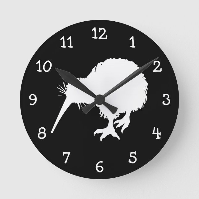 Kiwi-Vogel Runde Wanduhr (Vorderseite)